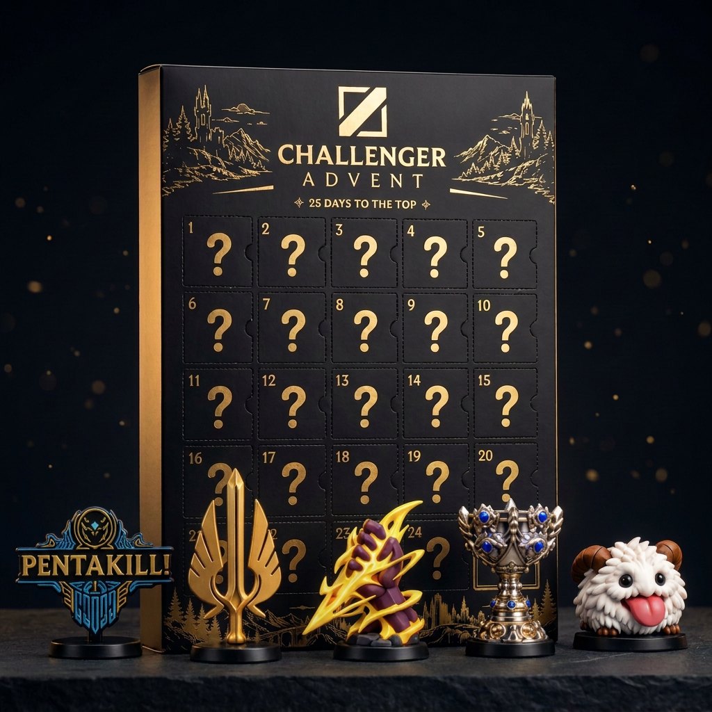 Calendrier de l'Avent Challenger – boîte noir et or et figurines à collectionner